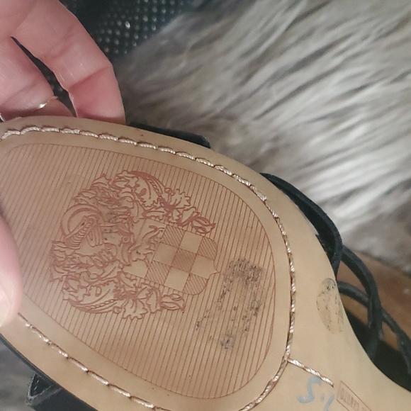 Vince Camuto Black Suede High Heel Gladiators - Picture 7 of 12